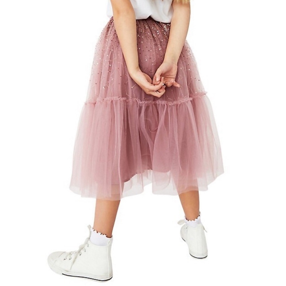 Cotton On Kids Girls Pink Tulle Maxi Tutu Skirt with Rose Gold Sequins Size 3-4 - Picture 12 of 13